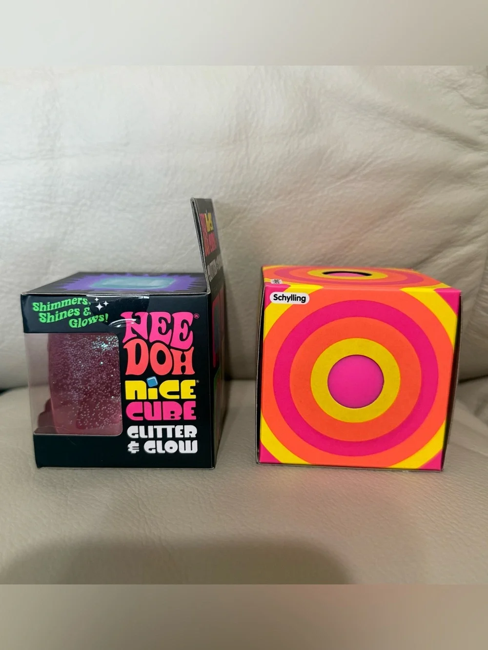 NEW Needoh Glitter & Glow Nice Cube & Pink to Purple Color Change Ball Squishy